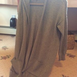 Topshop long open sweater with hood